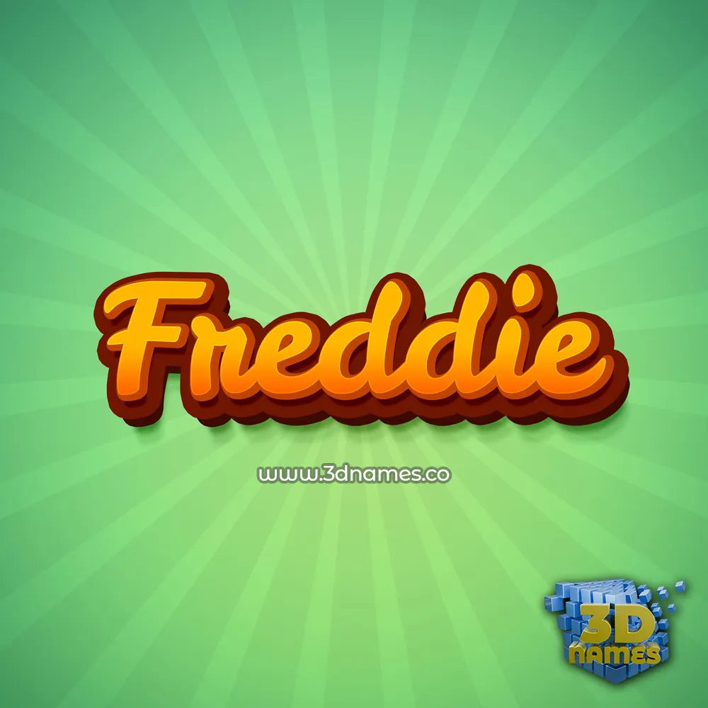 freddie in Green Rays style - 3D name wallpaper