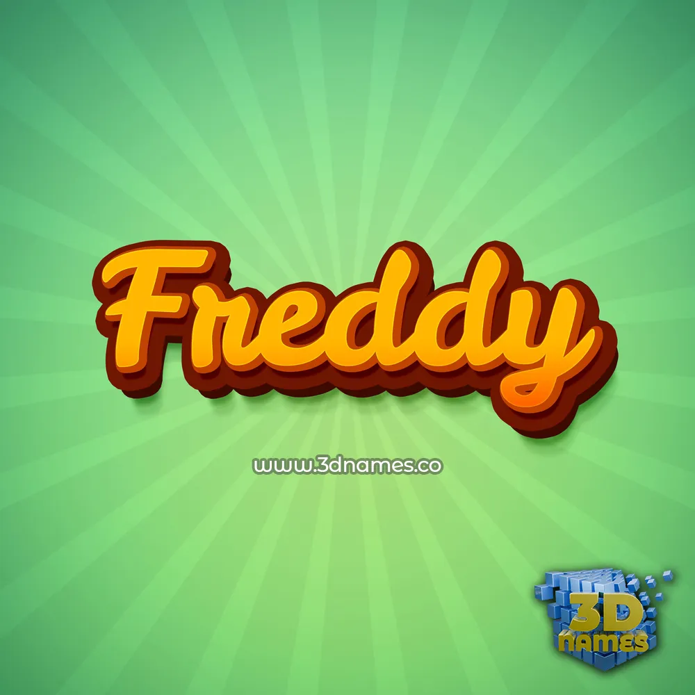 freddy in Green Rays style - 3D name wallpaper