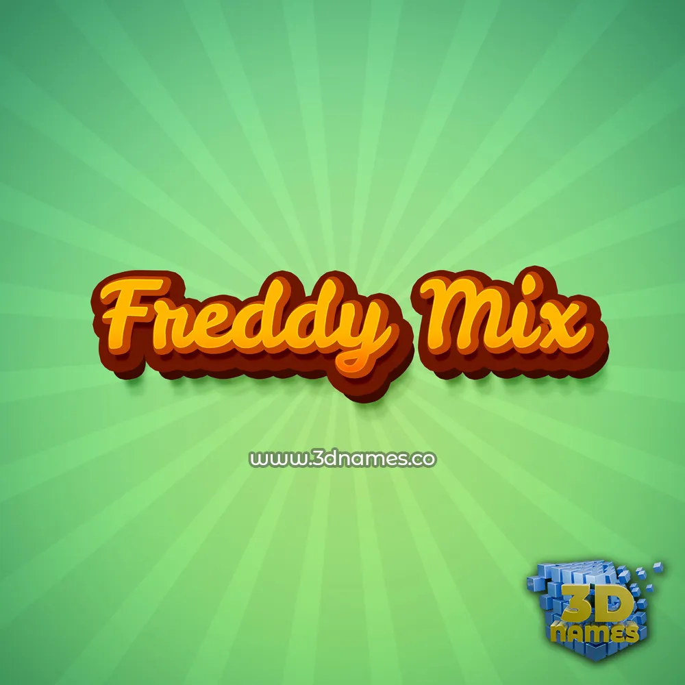 freddy mix in Green Rays style - 3D name wallpaper