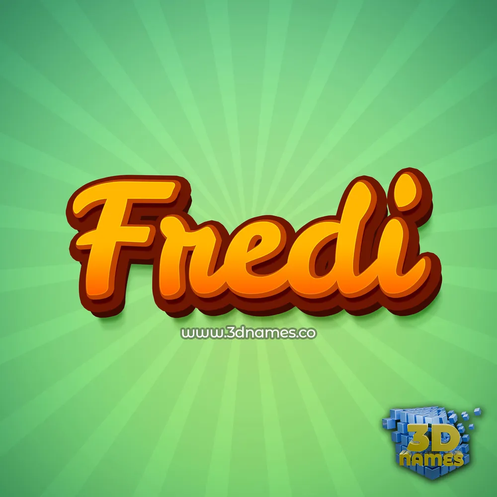 fredi in Green Rays style - 3D name wallpaper