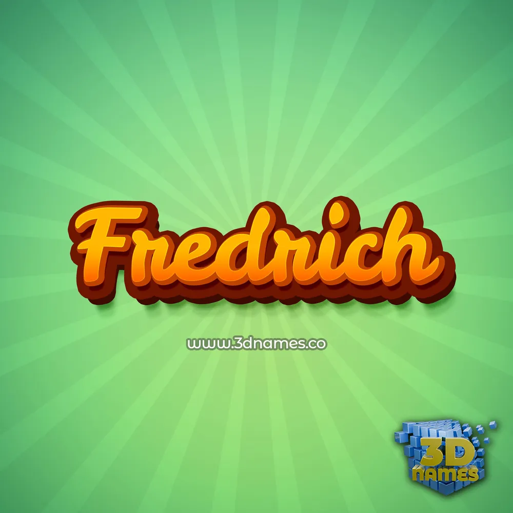 fredrich in Green Rays style - 3D name wallpaper