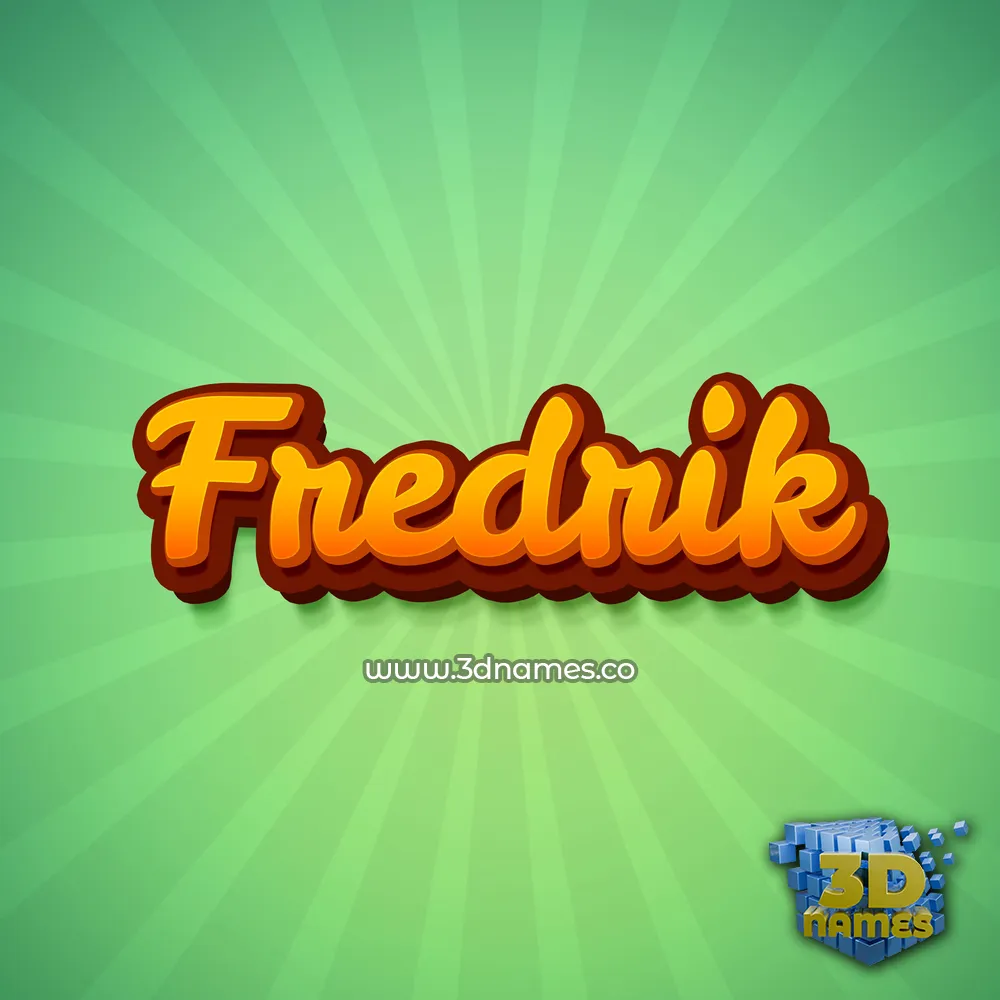 fredrik in Green Rays style - 3D name wallpaper