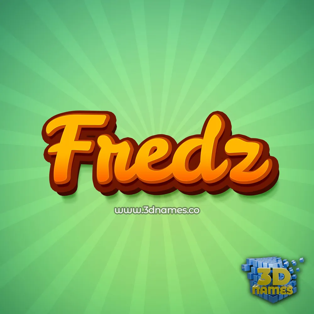 fredz in Green Rays style - 3D name wallpaper