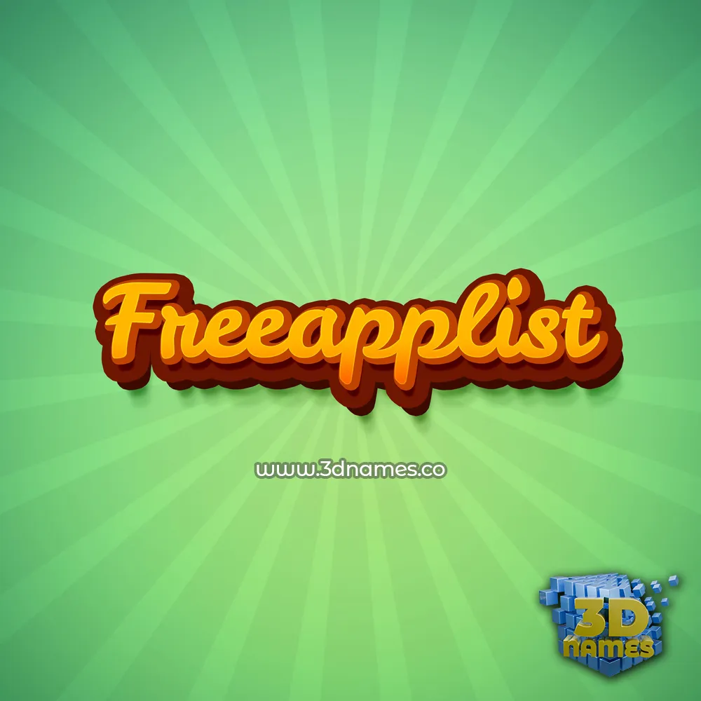 freeapplist in Green Rays style - 3D name wallpaper