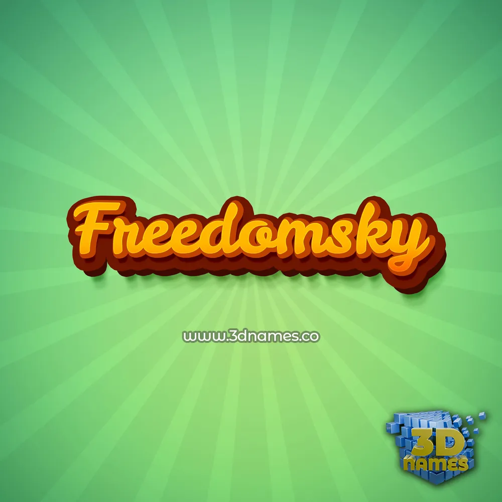 freedomsky in Green Rays style - 3D name wallpaper