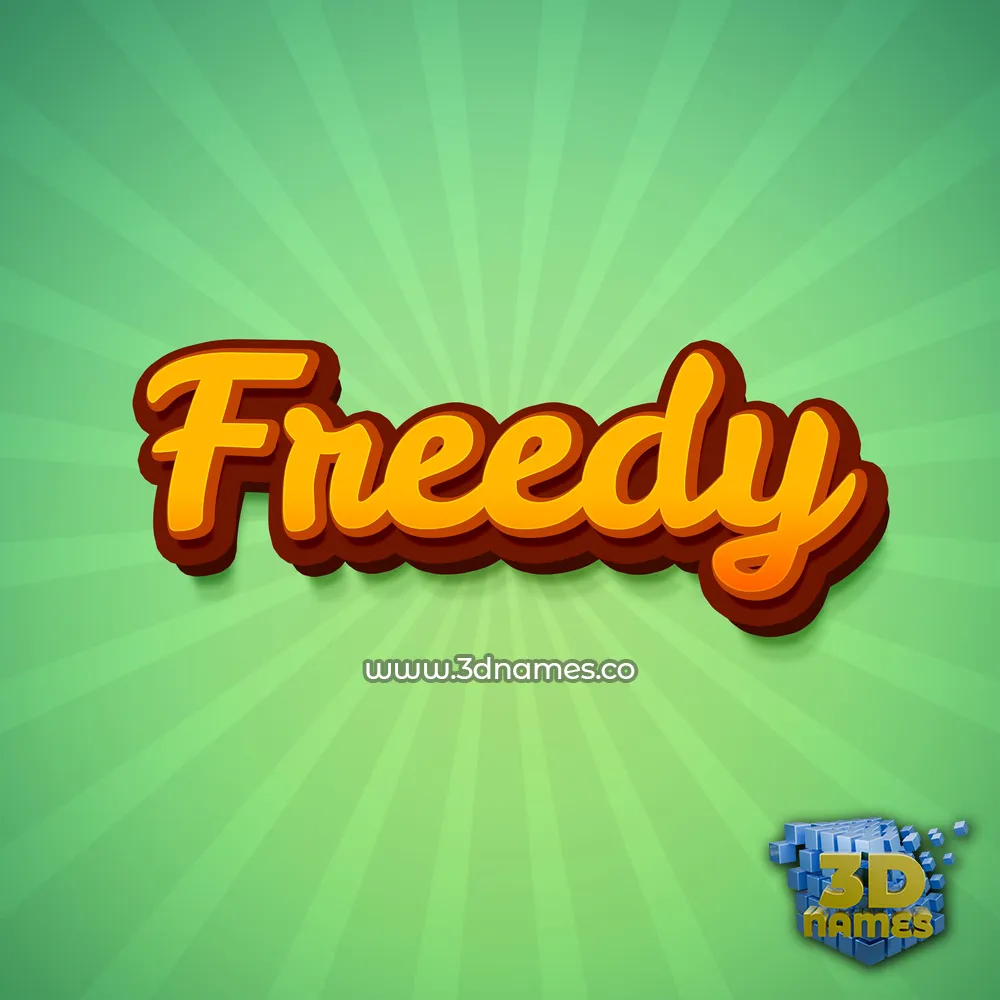 freedy in Green Rays style - 3D name wallpaper