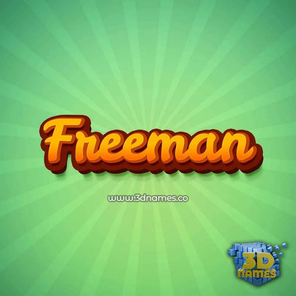 freeman in Green Rays style - 3D name wallpaper