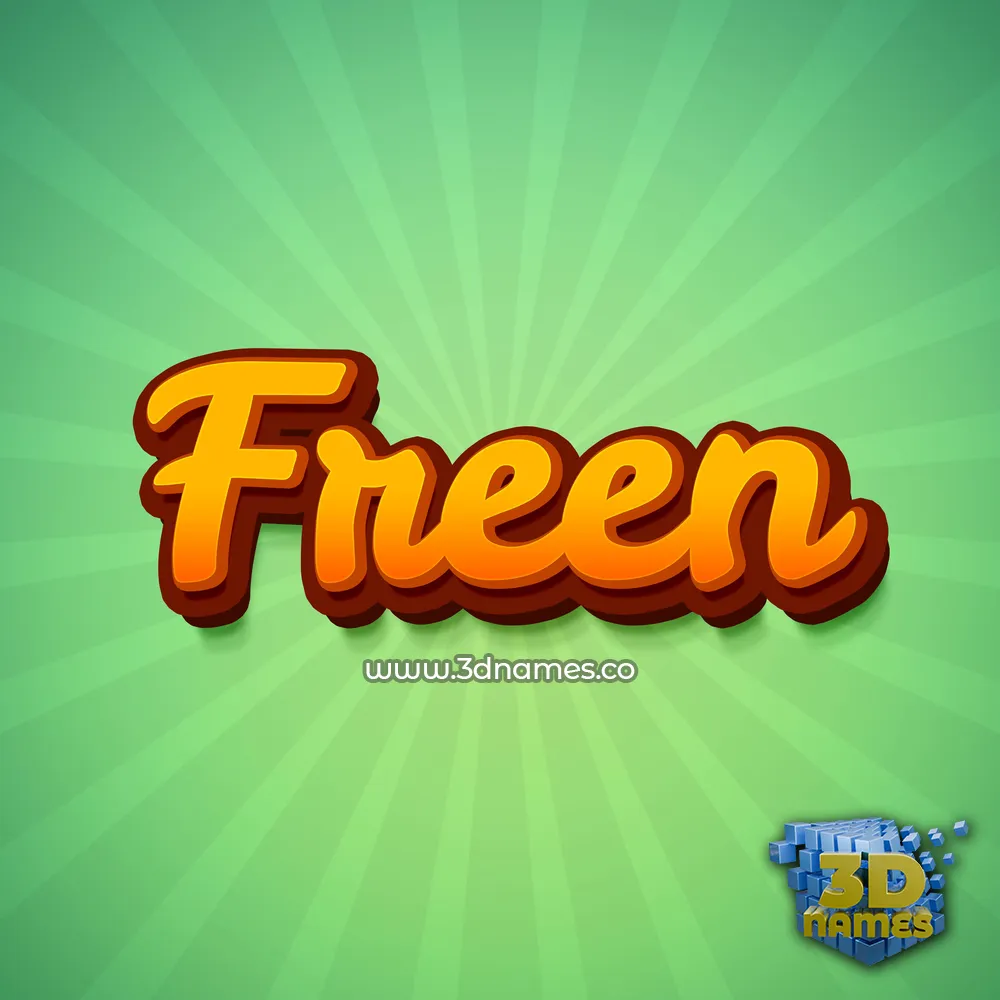 freen in Green Rays style - 3D name wallpaper
