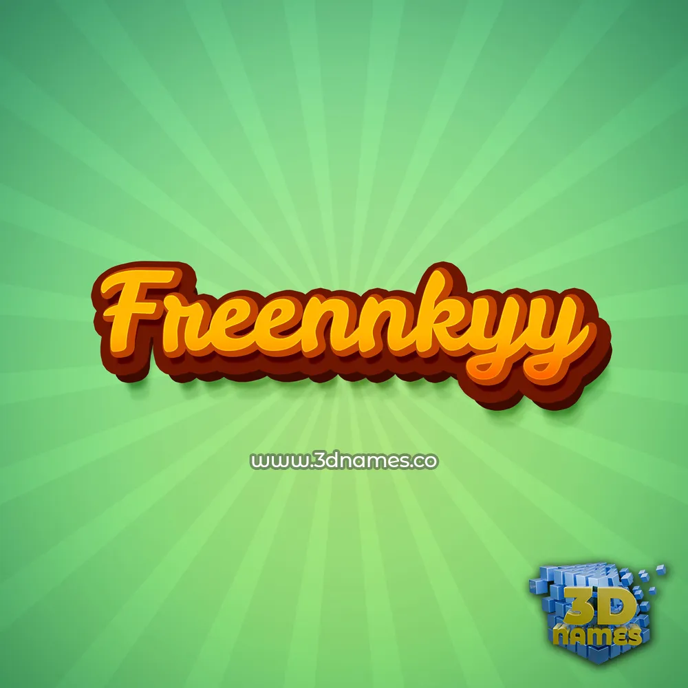 freennkyy in Green Rays style - 3D name wallpaper
