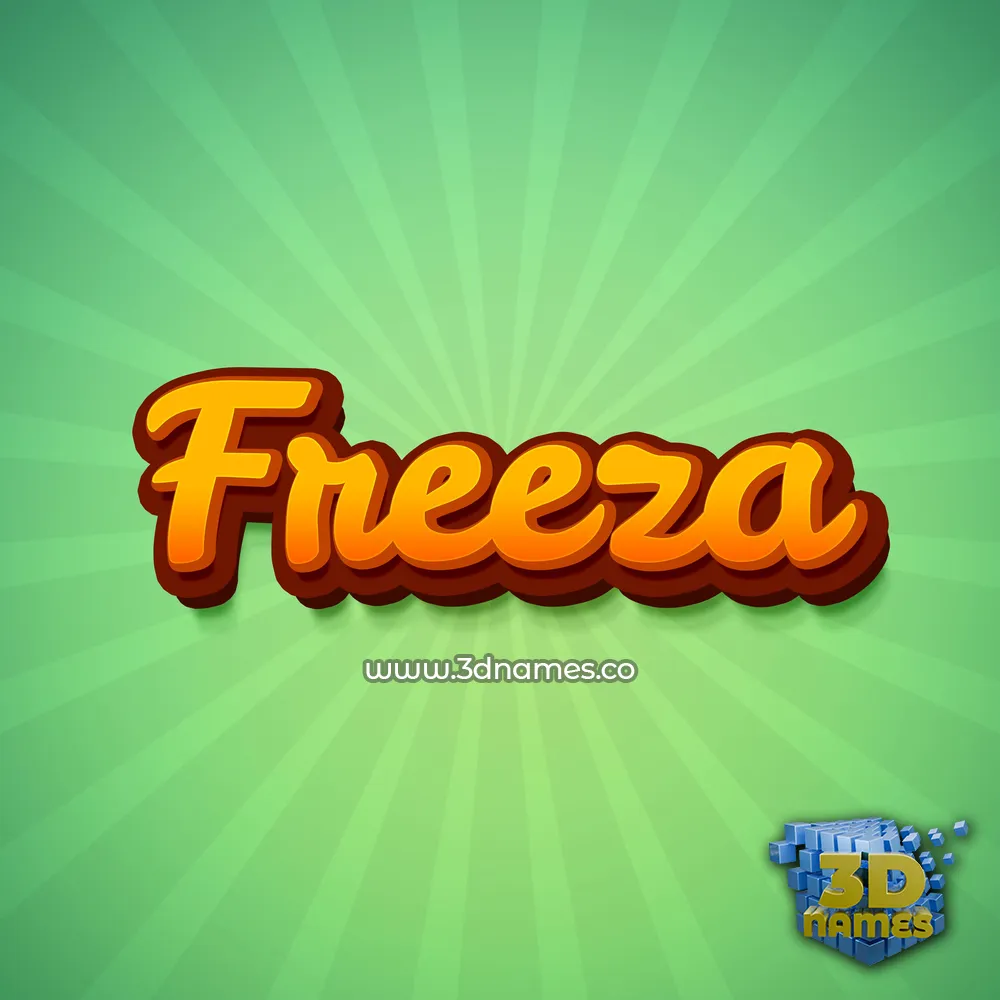 freeza in Green Rays style - 3D name wallpaper