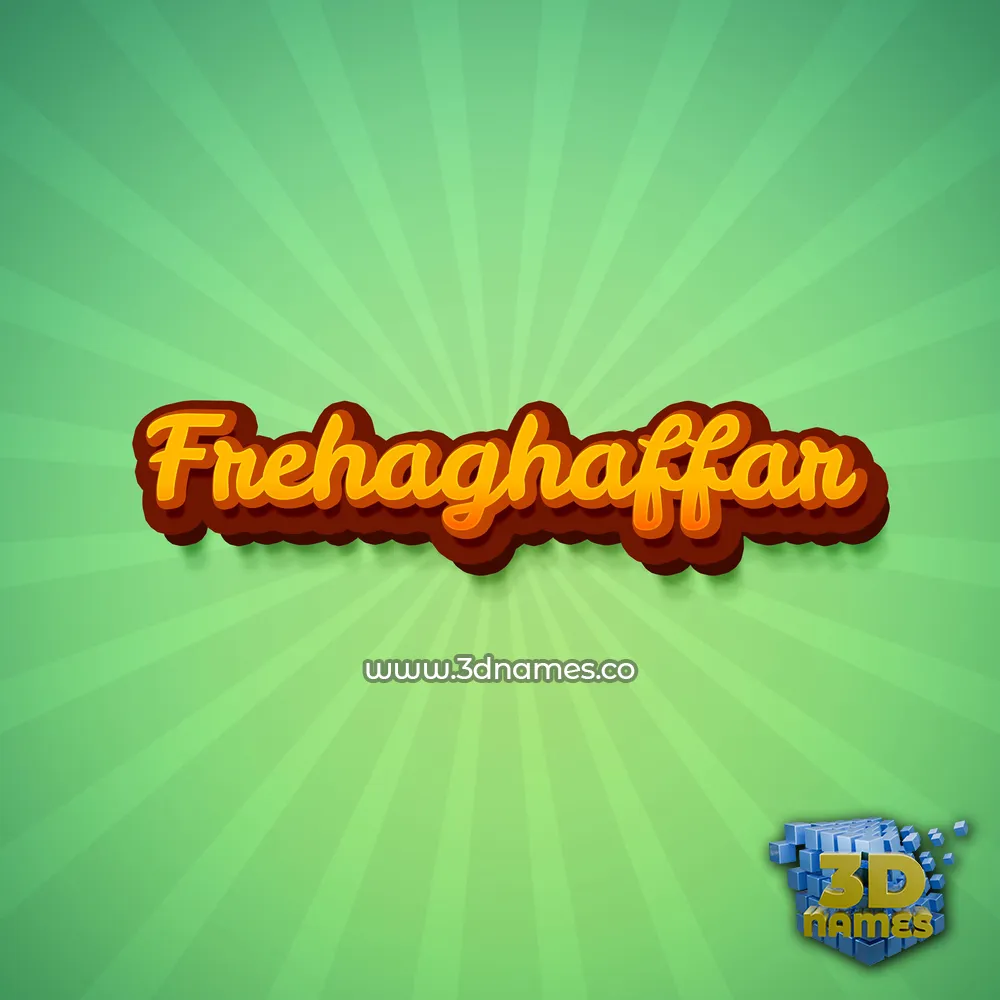 frehaghaffar in Green Rays style - 3D name wallpaper