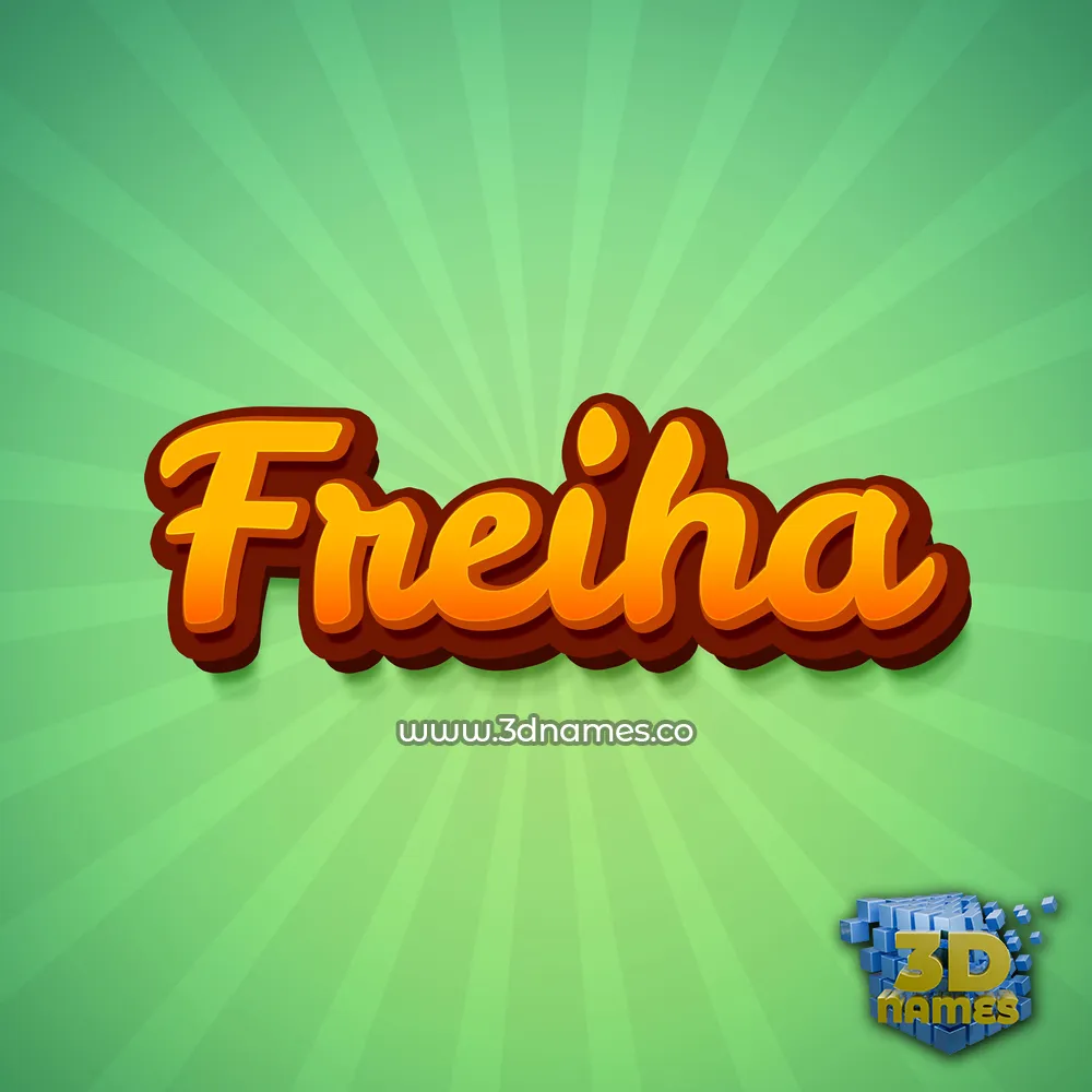 freiha in Green Rays style - 3D name wallpaper