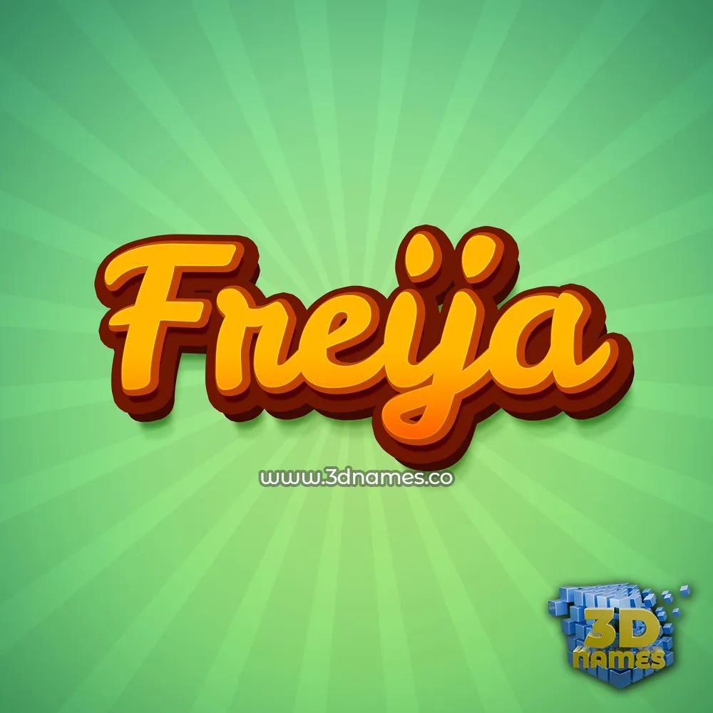 freija in Green Rays style - 3D name wallpaper