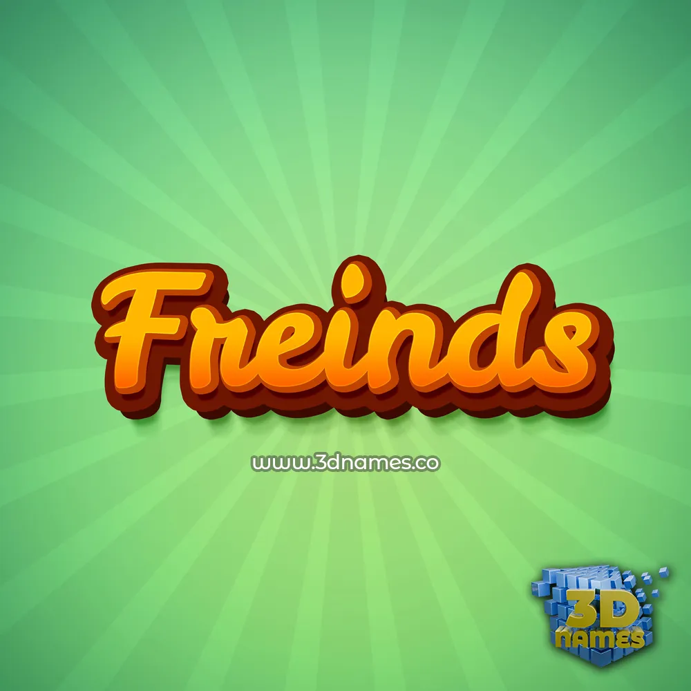 freinds in Green Rays style - 3D name wallpaper
