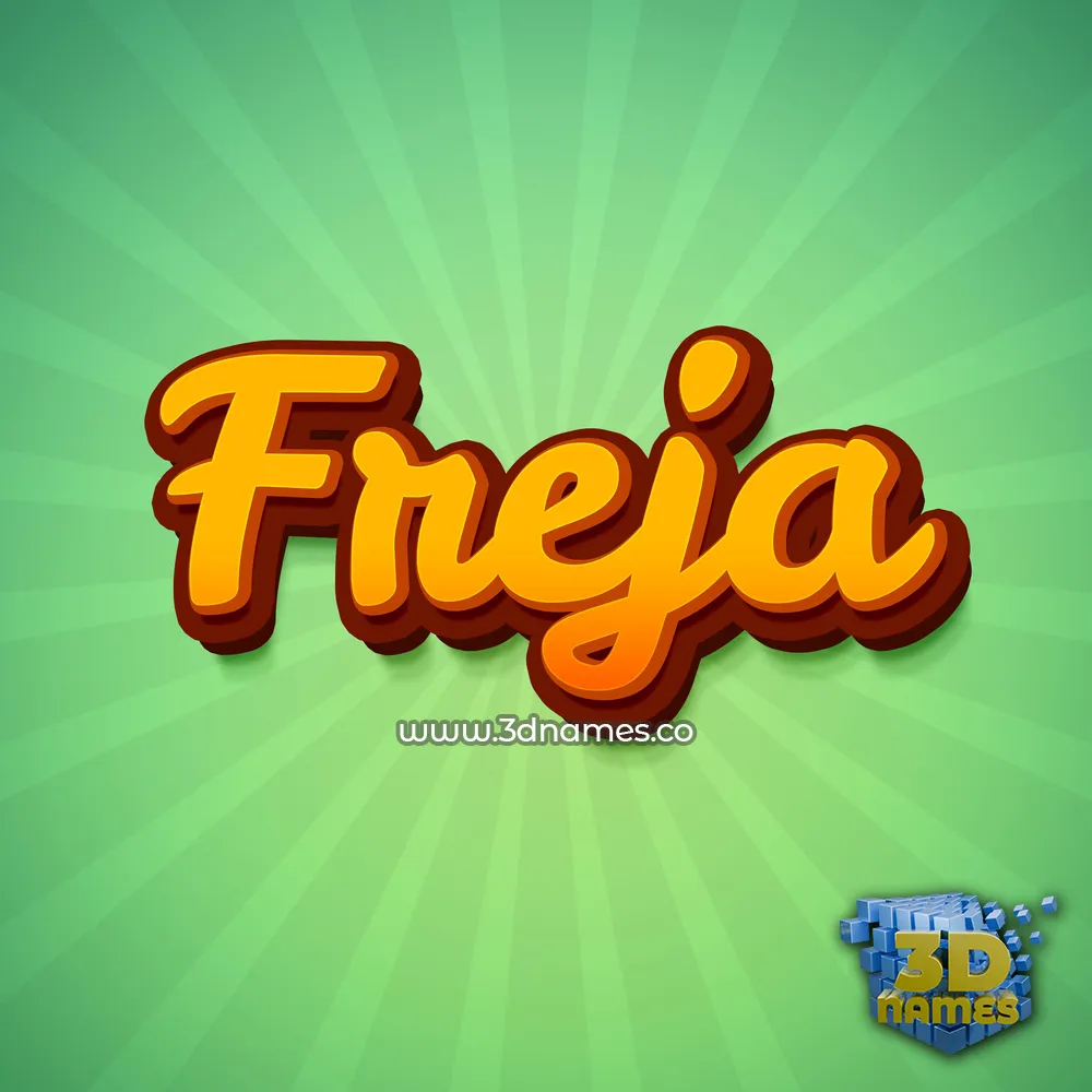 freja in Green Rays style - 3D name wallpaper