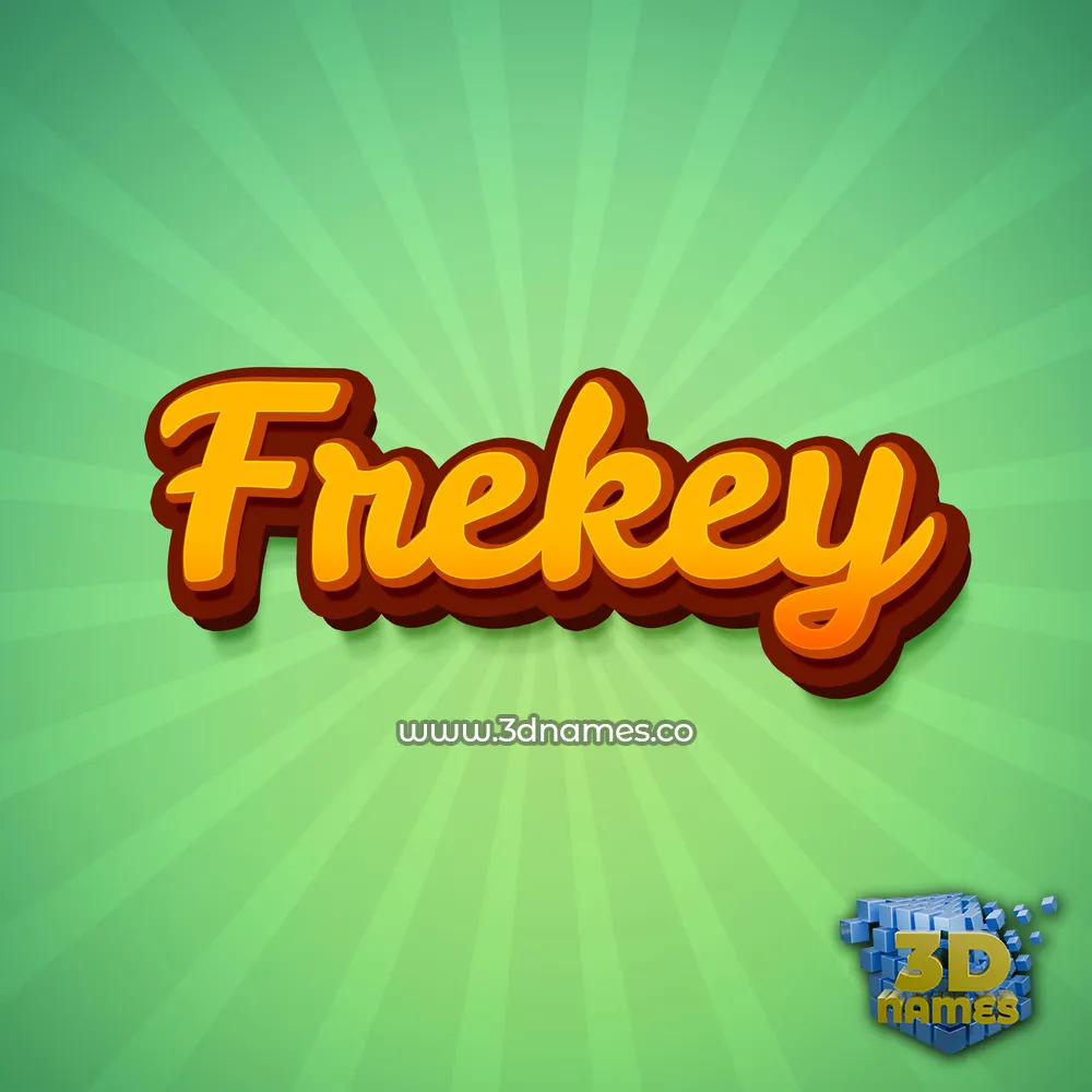 frekey in Green Rays style - 3D name wallpaper