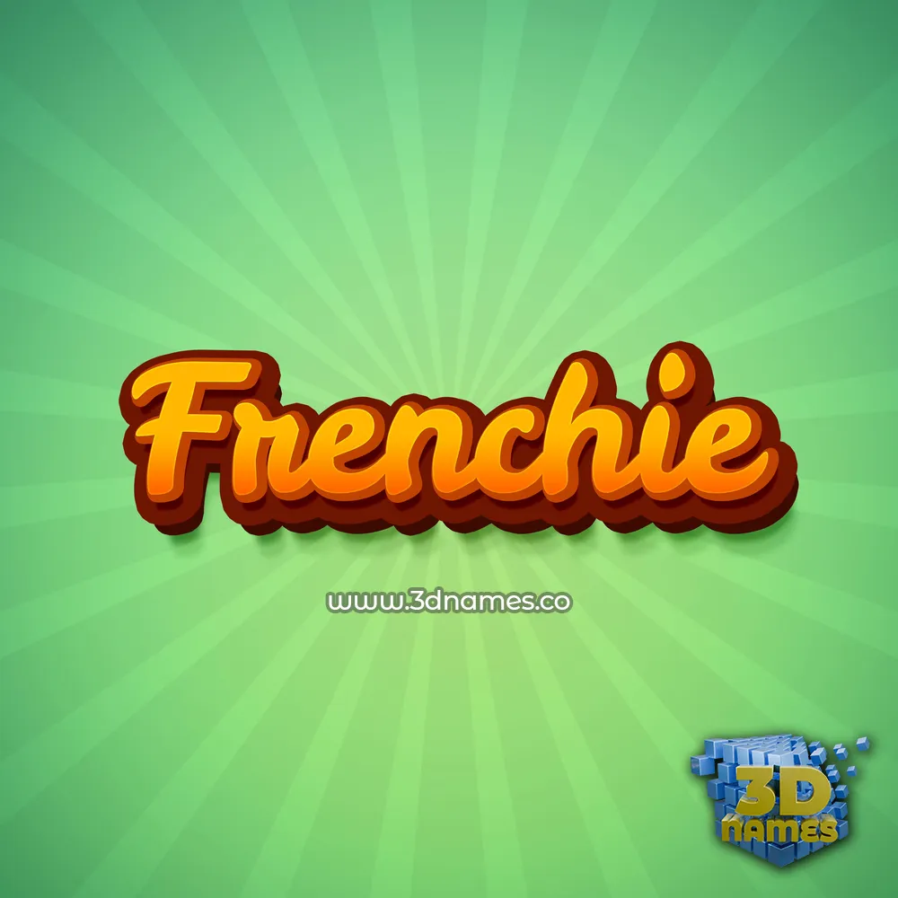 frenchie in Green Rays style - 3D name wallpaper
