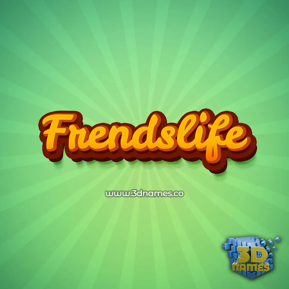 frendslife in Green Rays style - 3D name wallpaper