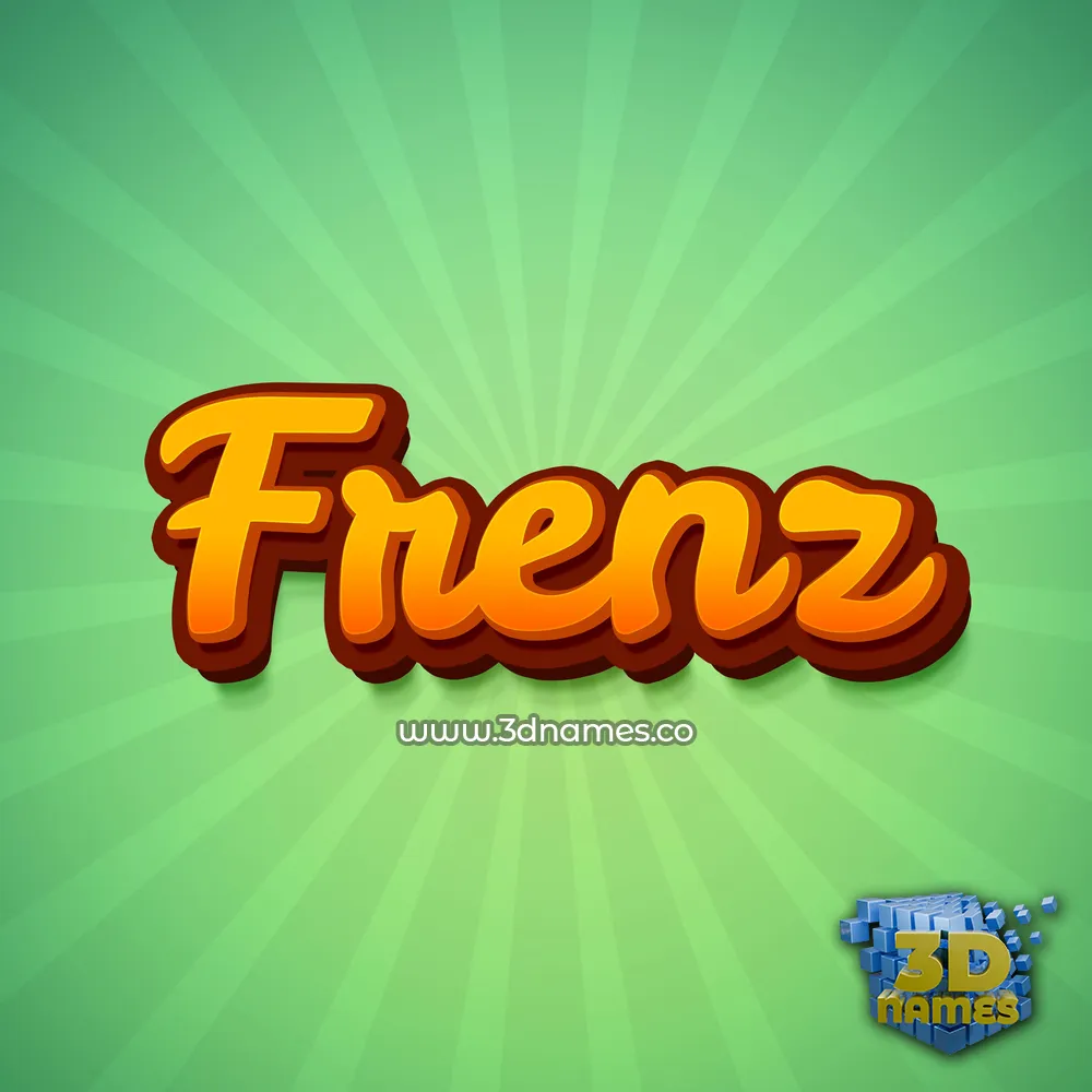 frenz in Green Rays style - 3D name wallpaper