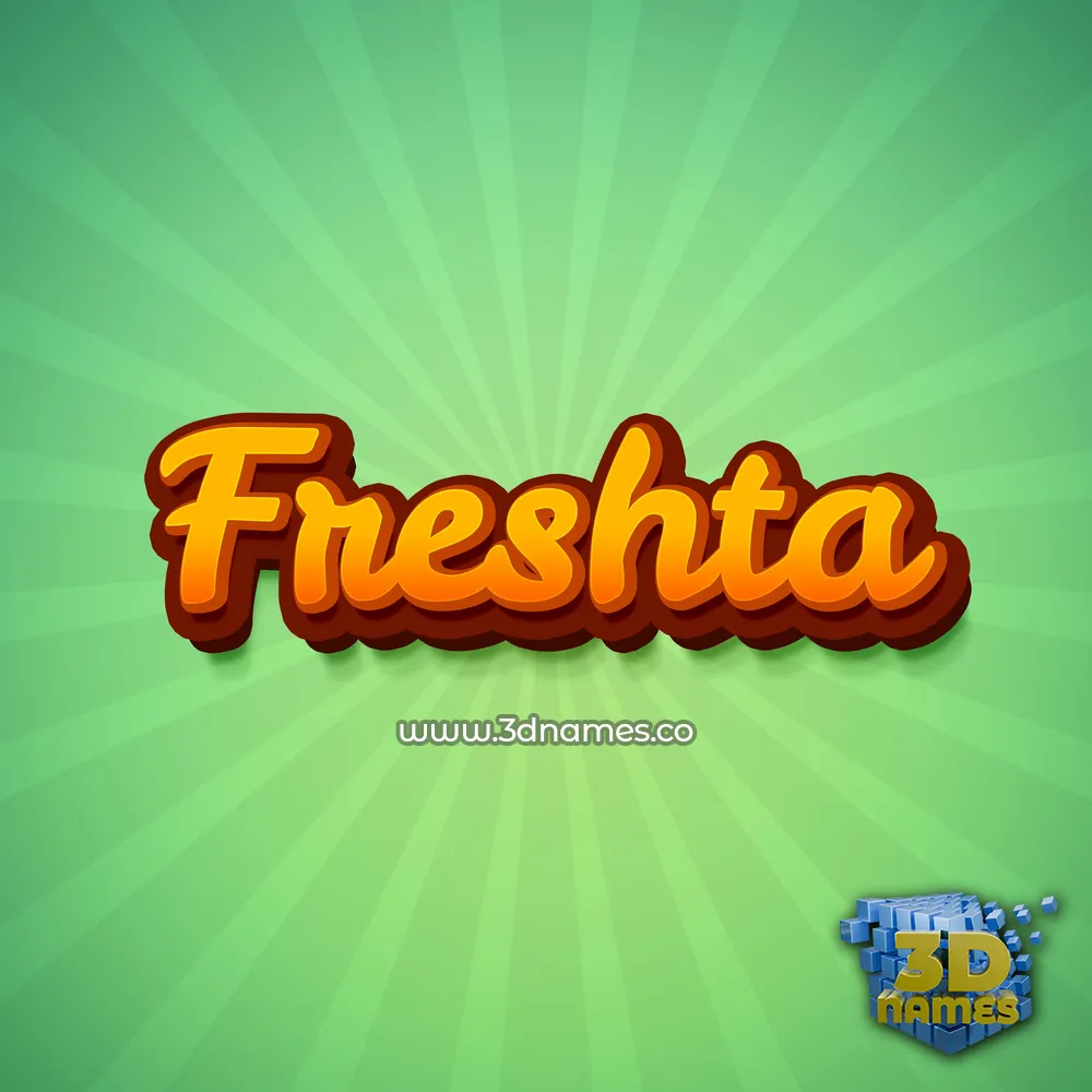 freshta in Green Rays style - 3D name wallpaper