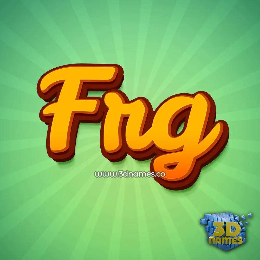 frg in Green Rays style - 3D name wallpaper