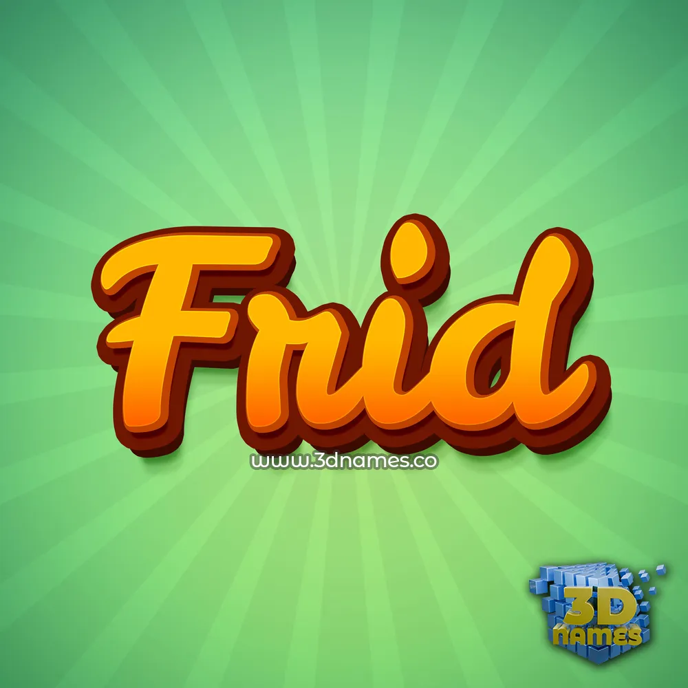 frid in Green Rays style - 3D name wallpaper