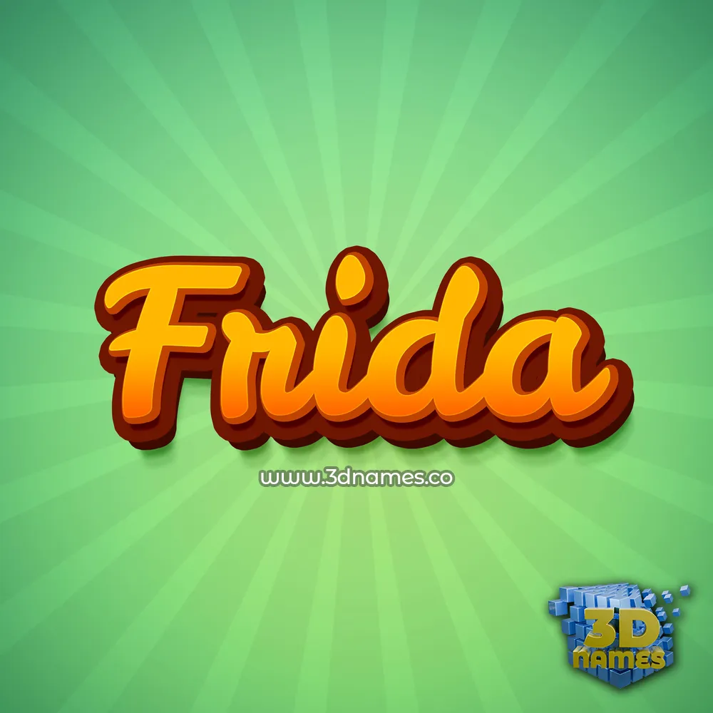 frida in Green Rays style - 3D name wallpaper