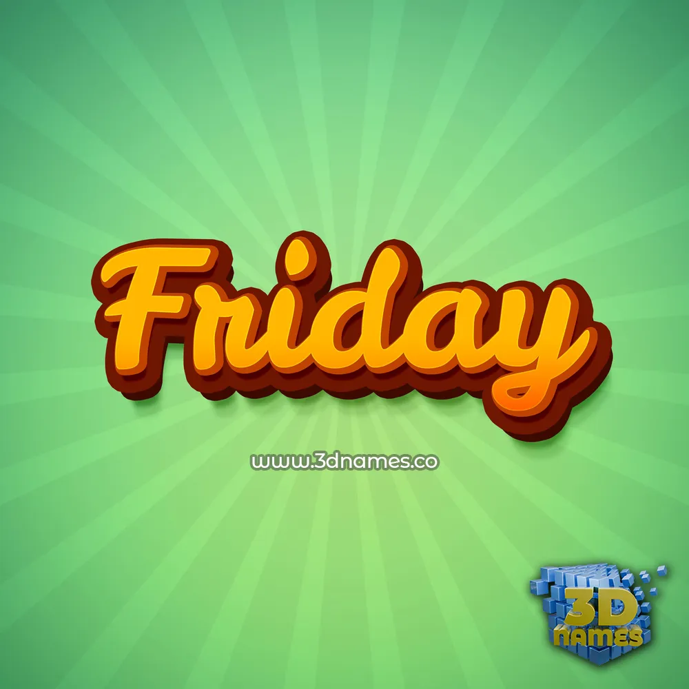 friday in Green Rays style - 3D name wallpaper