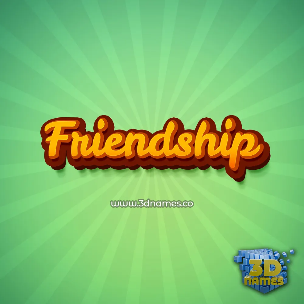 friendship in Green Rays style - 3D name wallpaper