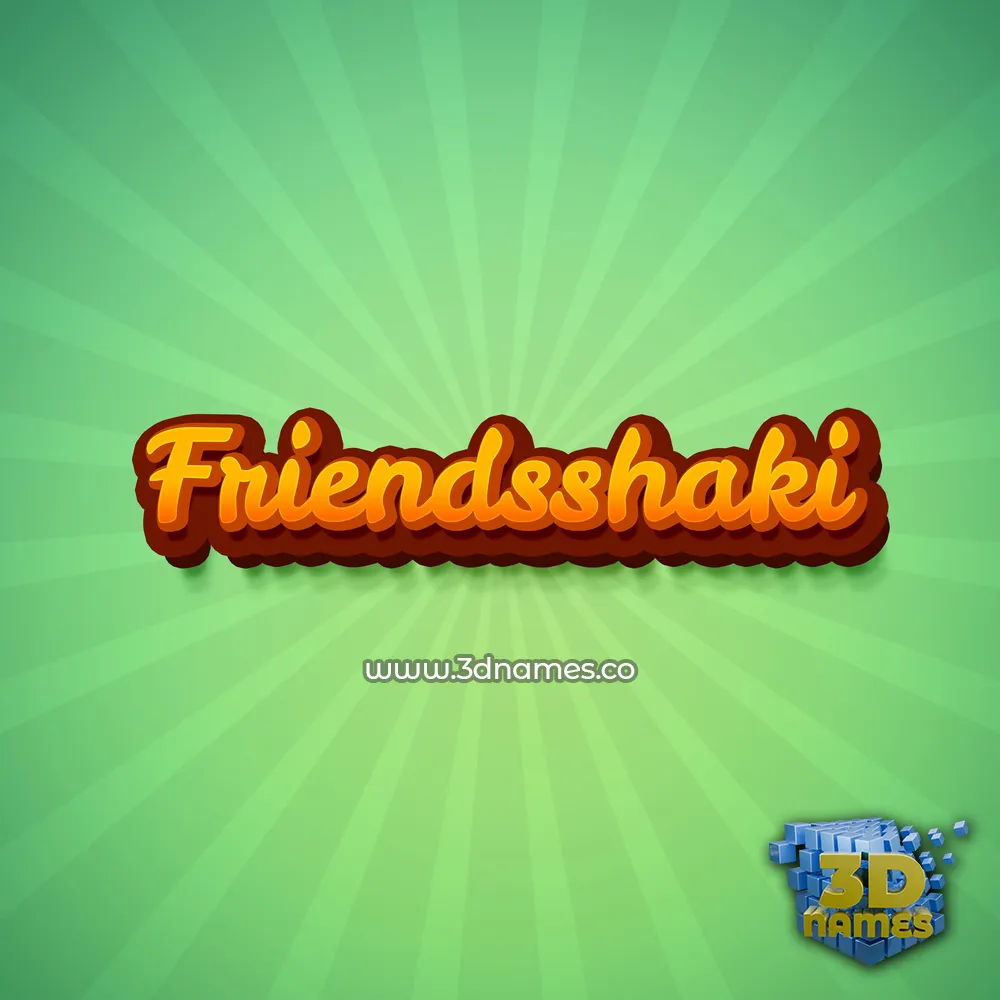 friendsshaki in Green Rays style - 3D name wallpaper