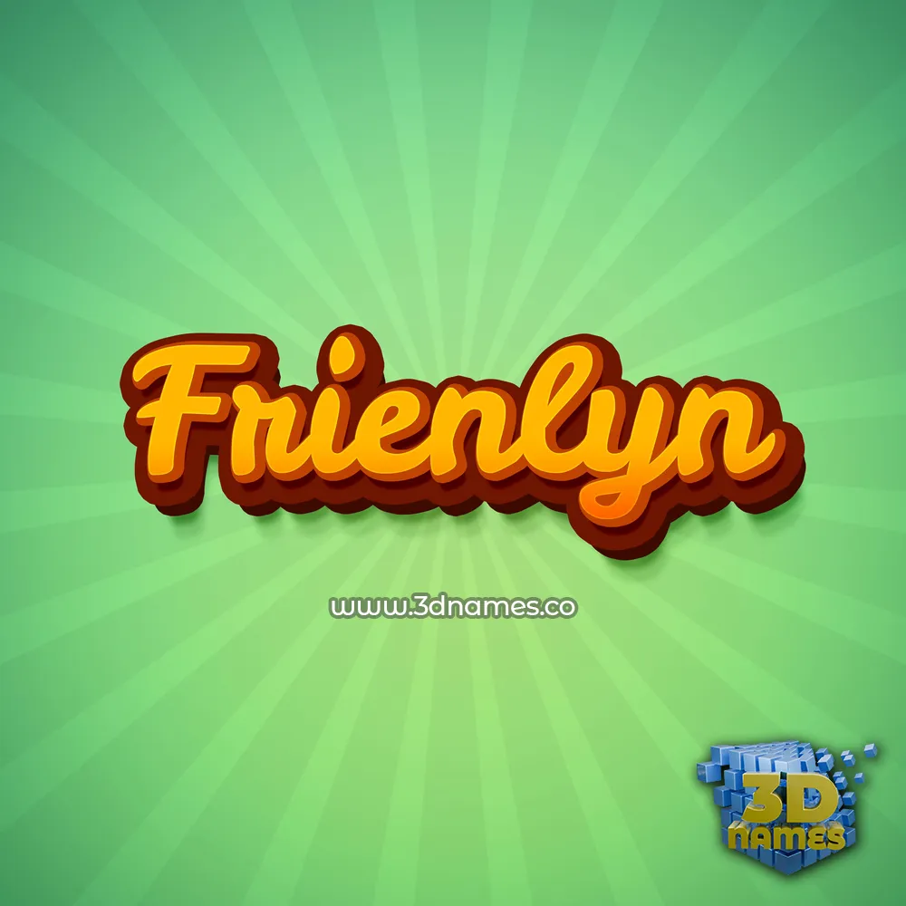 frienlyn in Green Rays style - 3D name wallpaper