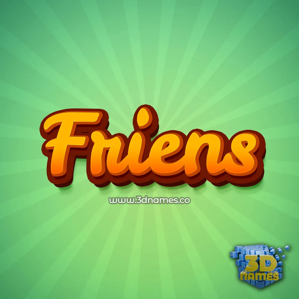 friens in Green Rays style - 3D name wallpaper