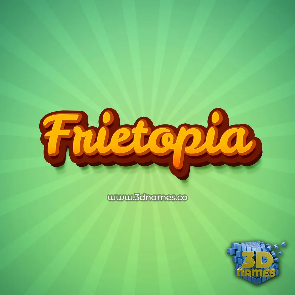 frietopia in Green Rays style - 3D name wallpaper