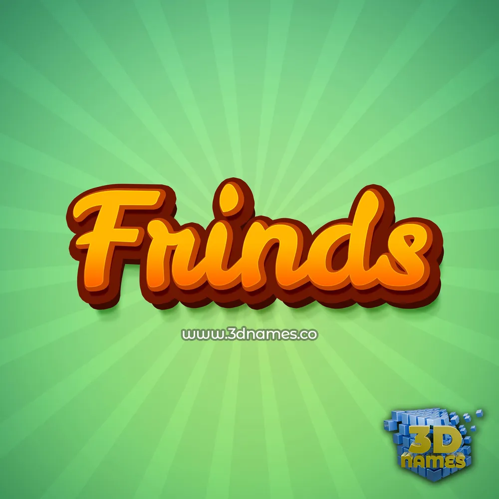 frinds in Green Rays style - 3D name wallpaper