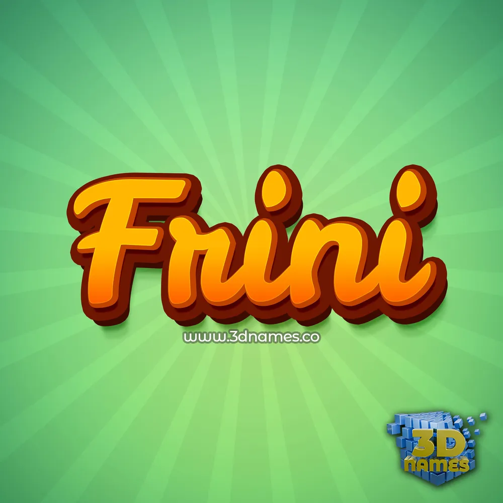 frini in Green Rays style - 3D name wallpaper