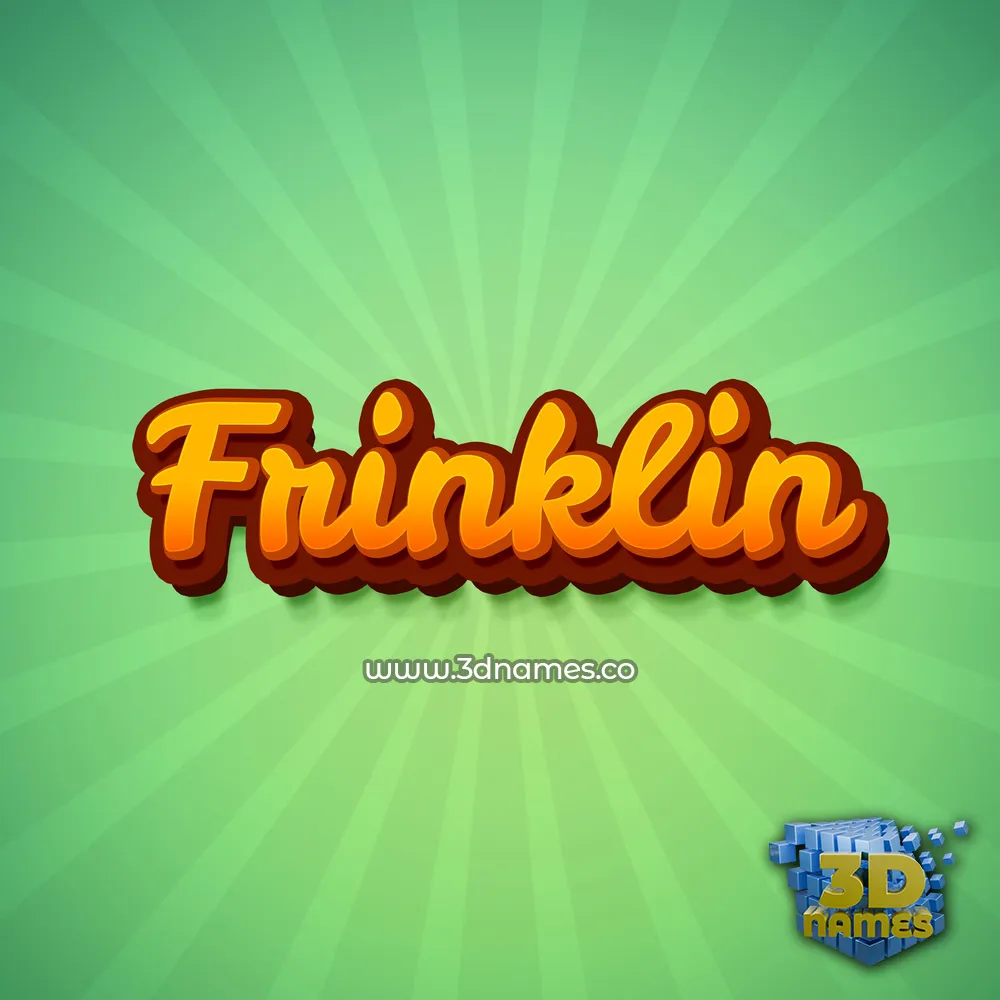 frinklin in Green Rays style - 3D name wallpaper