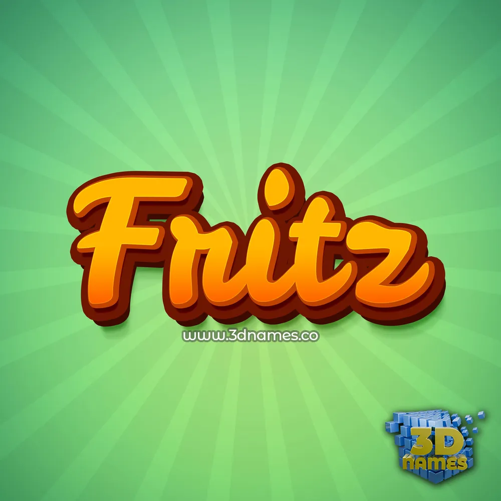 fritz in Green Rays style - 3D name wallpaper