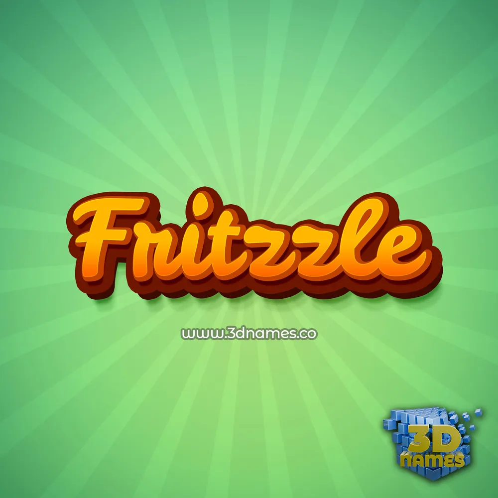 fritzzle in Green Rays style - 3D name wallpaper