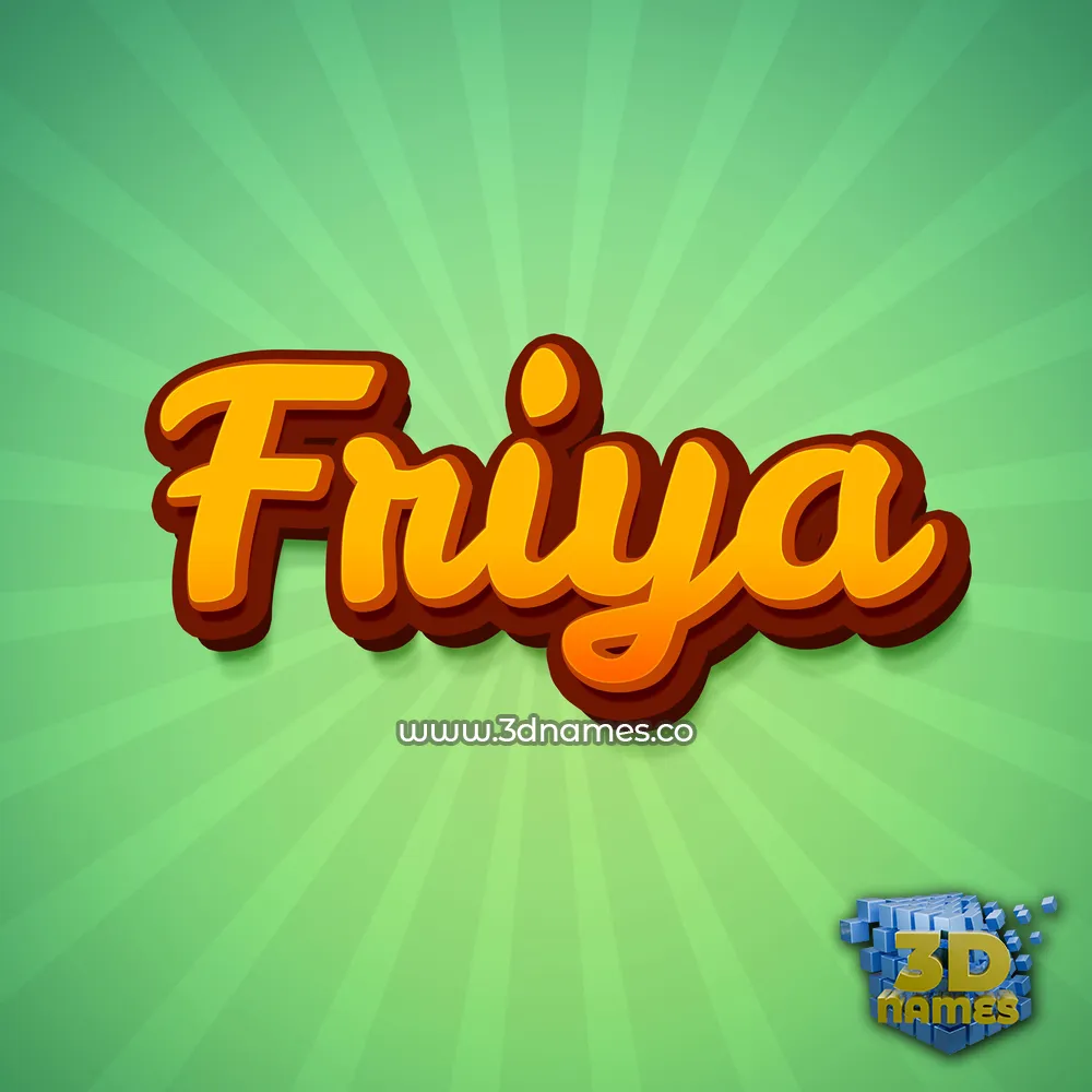 friya in Green Rays style - 3D name wallpaper