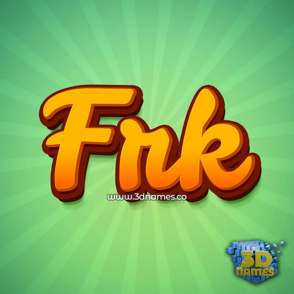 frk in Green Rays style - 3D name wallpaper