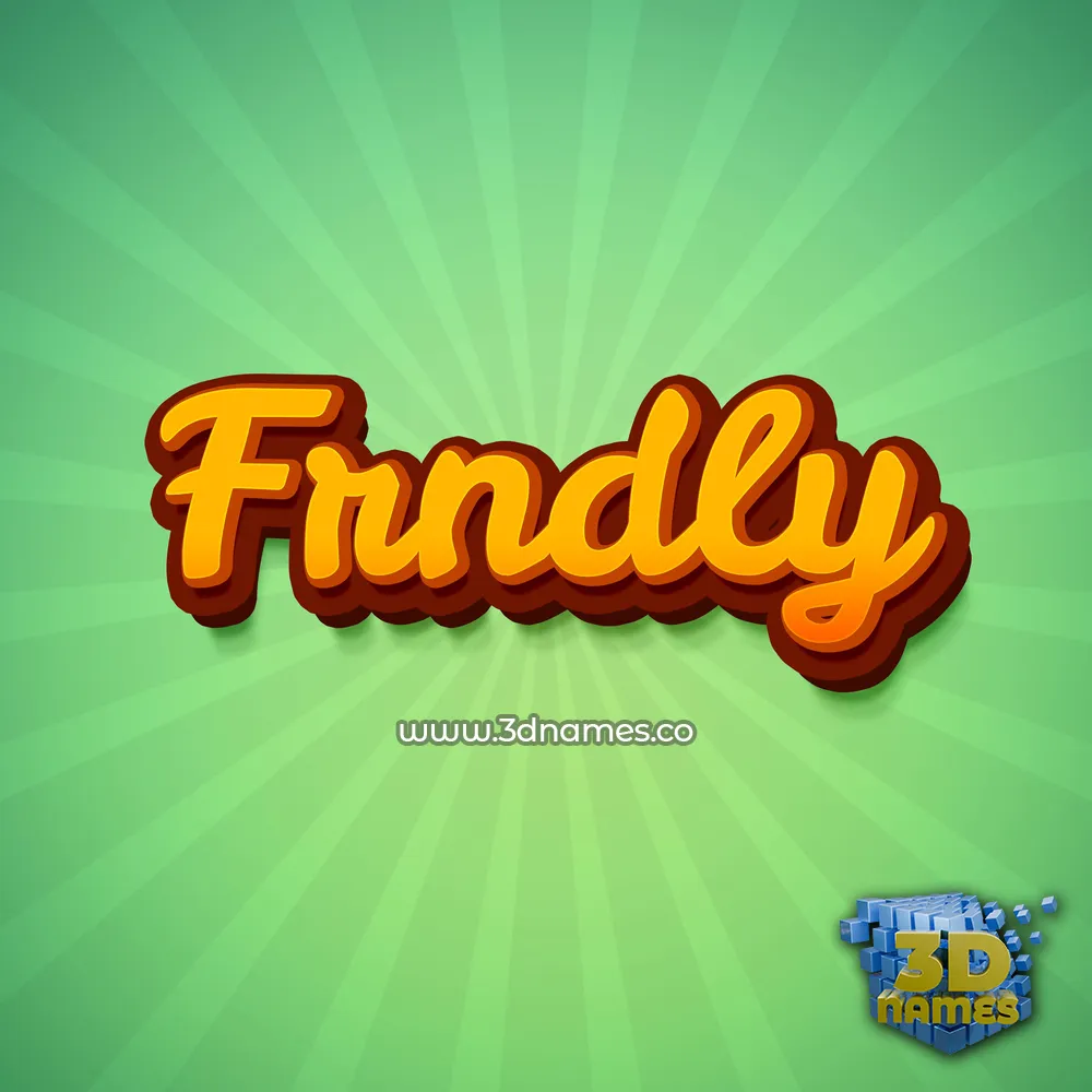 frndly in Green Rays style - 3D name wallpaper