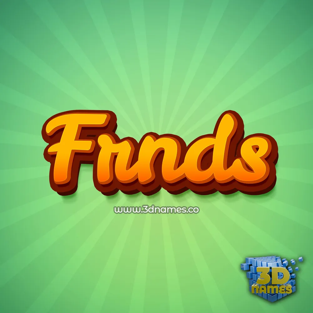frnds in Green Rays style - 3D name wallpaper
