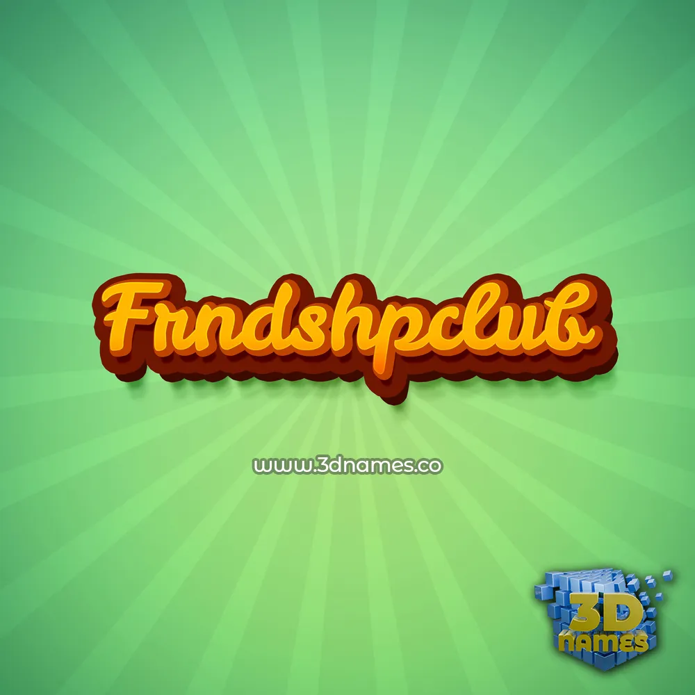 frndshpclub in Green Rays style - 3D name wallpaper