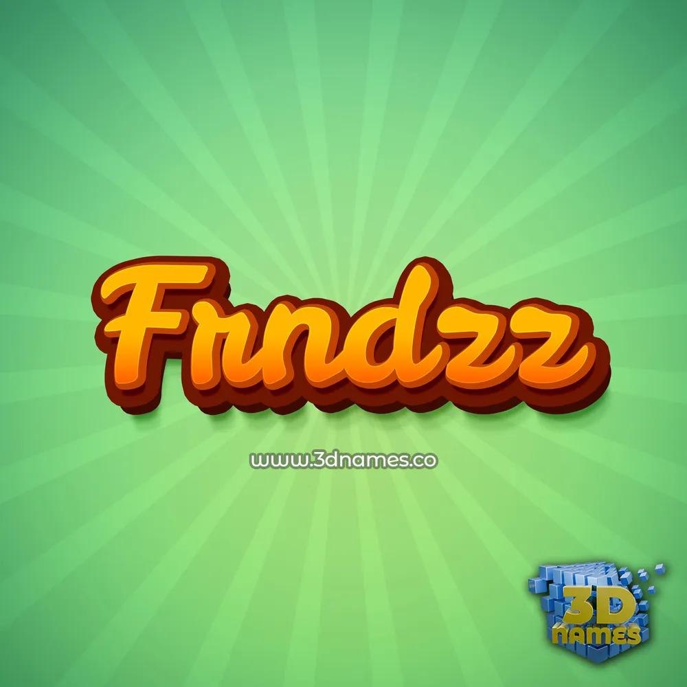 frndzz in Green Rays style - 3D name wallpaper