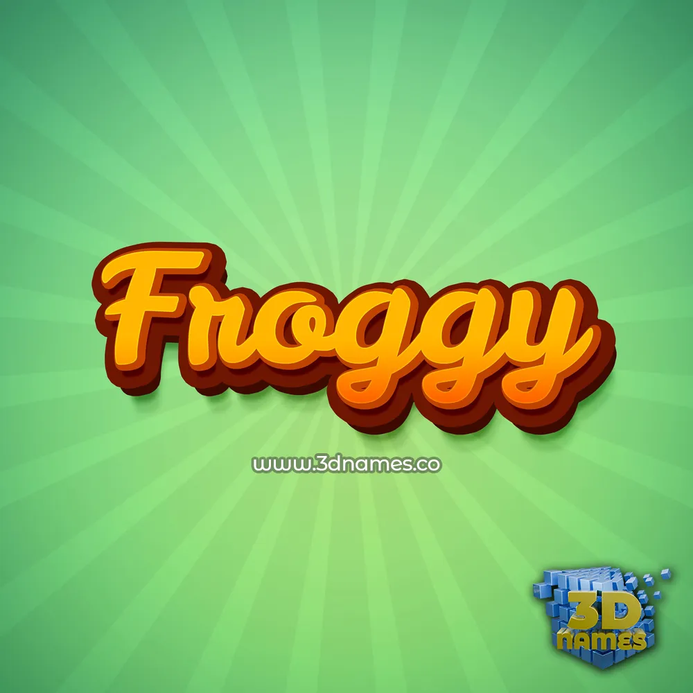 froggy in Green Rays style - 3D name wallpaper