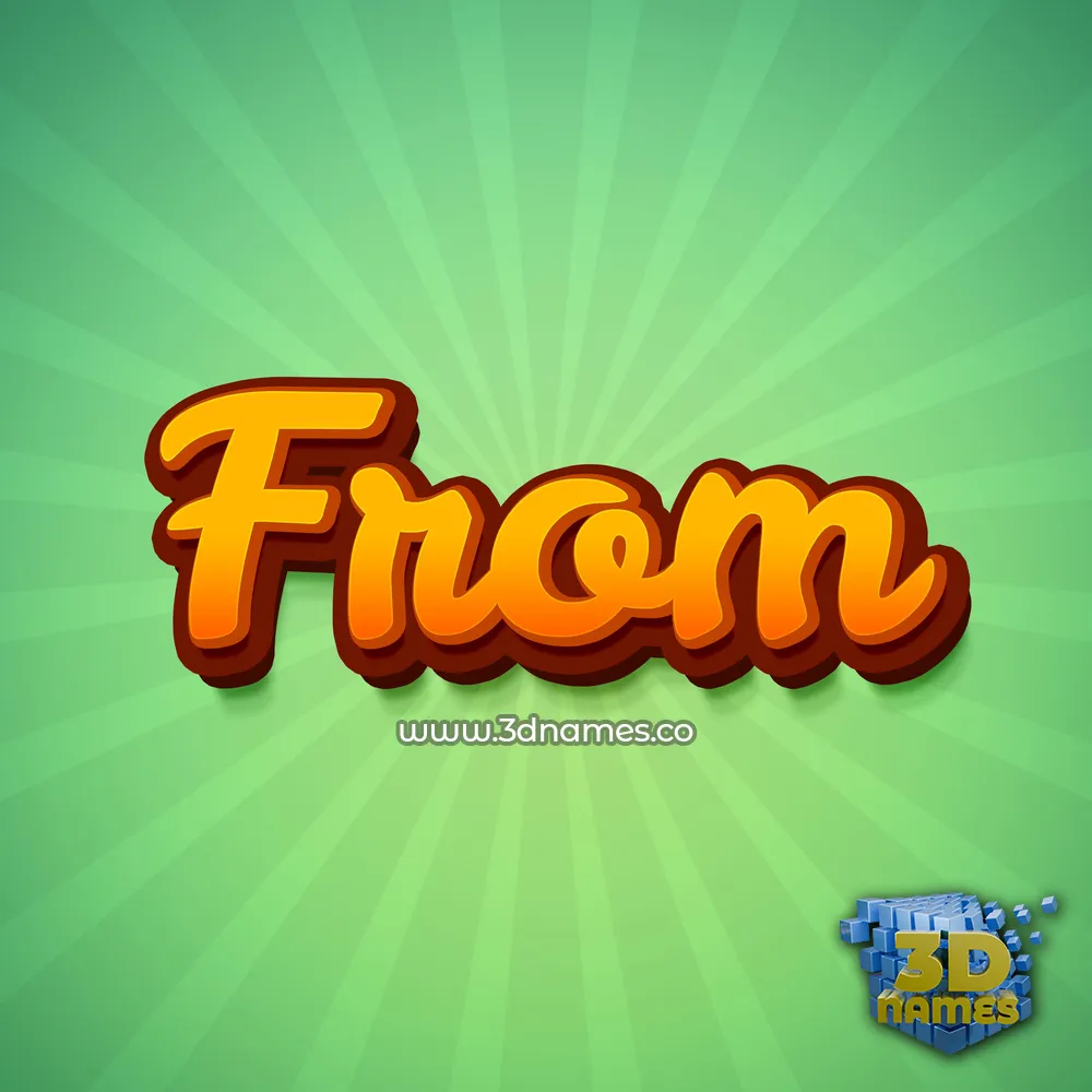 from in Green Rays style - 3D name wallpaper
