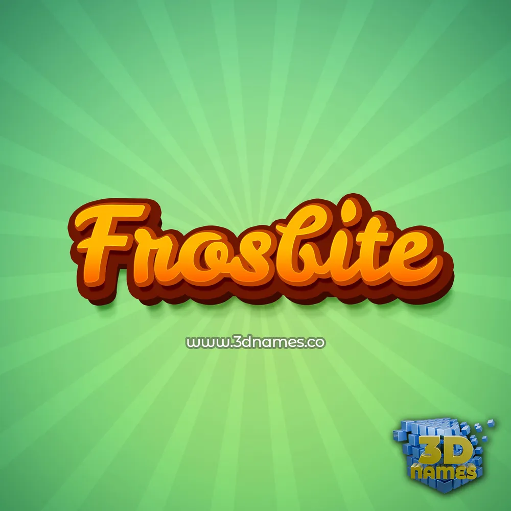 frosbite in Green Rays style - 3D name wallpaper