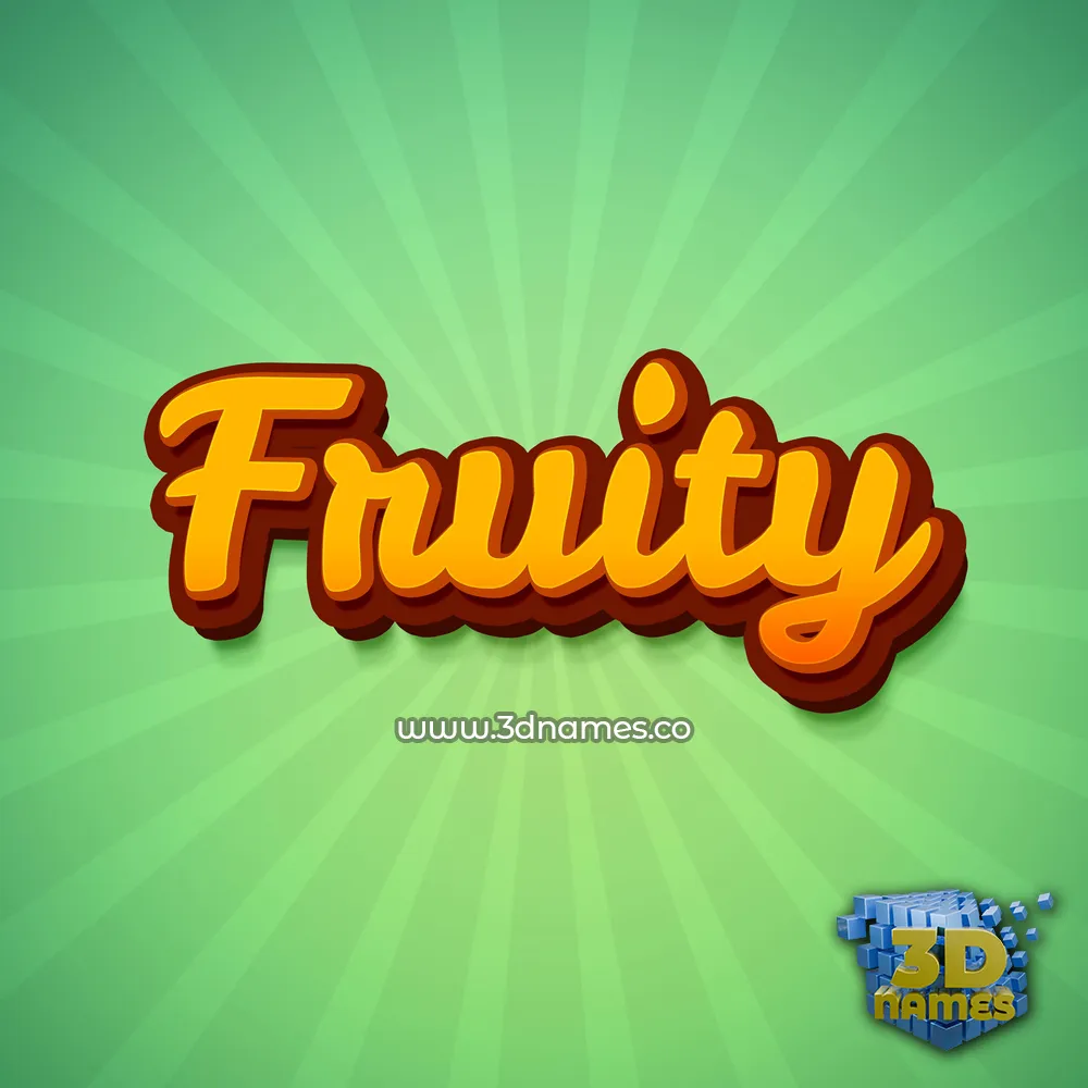 fruity in Green Rays style - 3D name wallpaper