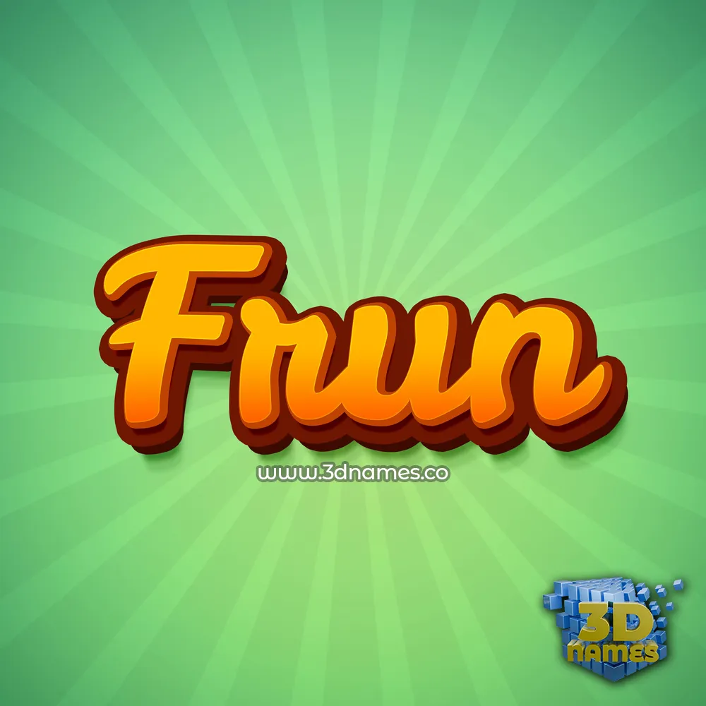 frun in Green Rays style - 3D name wallpaper