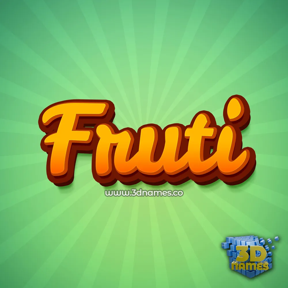 fruti in Green Rays style - 3D name wallpaper